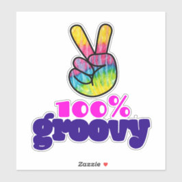 100%レインボーハンドピースサイン付きGroovy シール