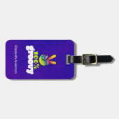 100%レインボーハンドピースサイン付きGroovy ラゲッジタグ (正面横)