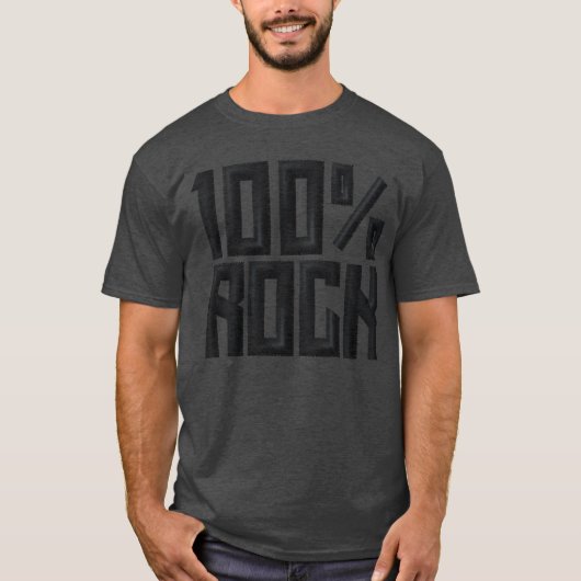 100% ロック刺繍 Tシャツ (正面)
