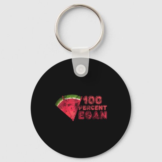 100%ヴィーガンの夏のワ watermelon 果物好き キーホルダー (正面)