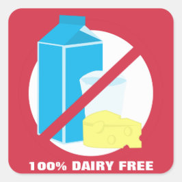 100%乳製品フリー食品アレルギー警告ラベル スクエアシール