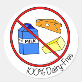 「100%乳製品フリー」スタンプ(小) ラウンドシール