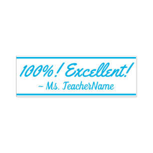 "100%!優れた!" +教育者の名前ラバースタンプ セルフインキングスタンプ