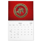 【100】北斎書紀獅子 カレンダー (3月 2026)