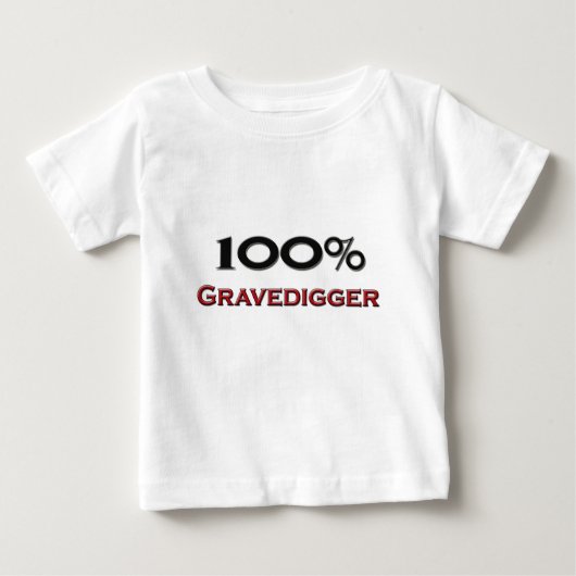 100%墓掘り作業者 ベビーTシャツ (正面)