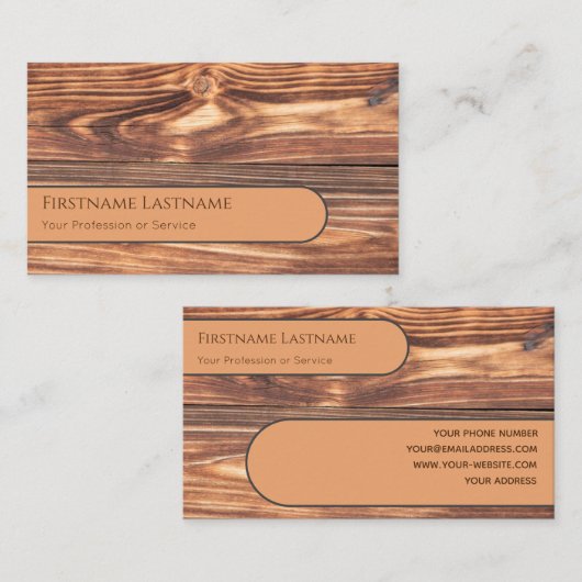 100%天然の木製オーガニックスタイルの円 名刺 (正面/裏面)