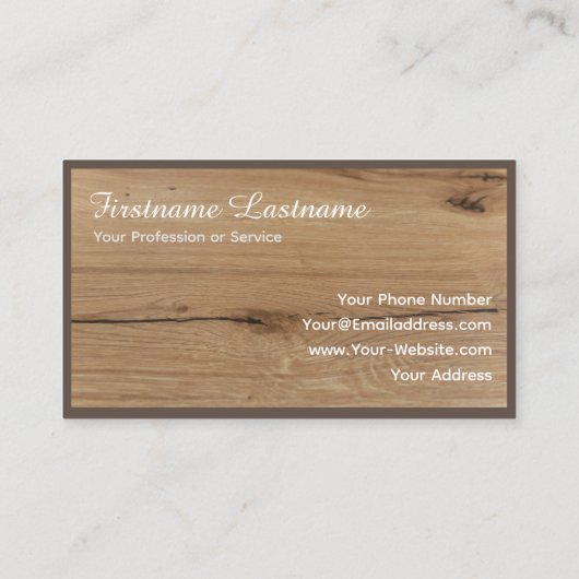 100%天然の木製オーガニックスタイルの寄木床 名刺 (裏面)