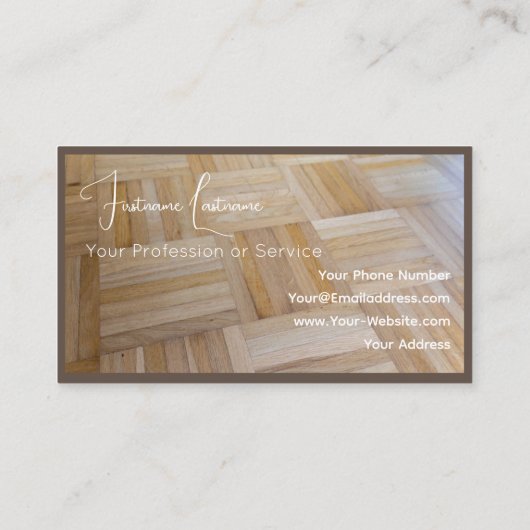 100%天然の木製オーガニックスタイルの寄木床 名刺 (裏面)