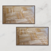 100%天然の木製オーガニックスタイルの寄木床 名刺 (正面/裏面)