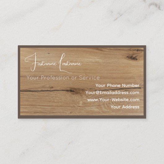 100%天然の木製オーガニックスタイルの寄木床 名刺 (裏面)