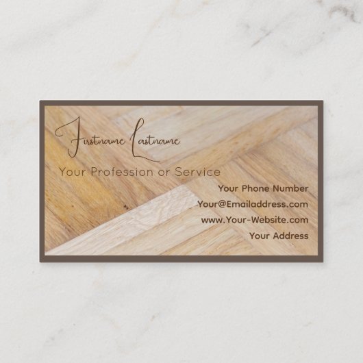 100%天然の木製オーガニックスタイルの寄木床 名刺 (裏面)