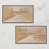 100%天然の木製オーガニックスタイルの寄木床 名刺 (正面/裏面)