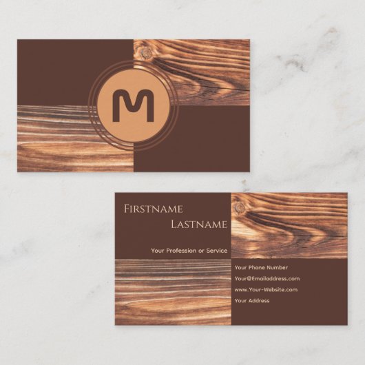 100%天然の木製オーガニックスタイル付き大工 名刺 (正面/裏面)