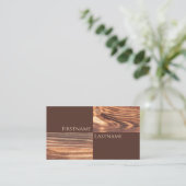 100%天然の木製オーガニックスタイル付き大工 名刺 (スタンド正面)