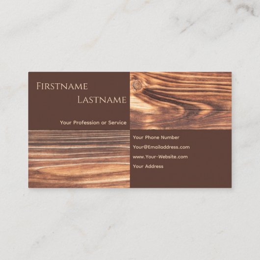 100%天然の木製オーガニックスタイル付き大工 名刺 (裏面)