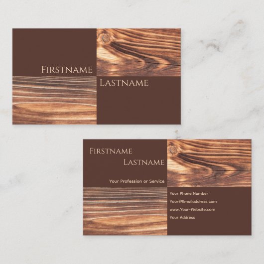 100%天然の木製オーガニックスタイル付き大工 名刺 (正面/裏面)