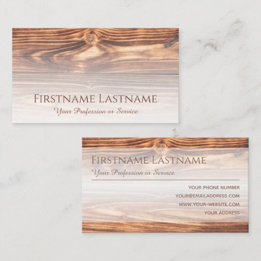 100%天然木オーガニックスタイル内装設計 名刺 (正面/裏面)