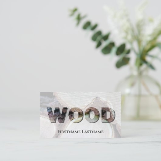100%天然木オーガニック木木木文字 名刺 (スタンド正面)
