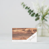 100%天然木造オーガニックインテリアデザイン 名刺 (スタンド正面)