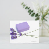 100%天然油から作られるラベンダー石鹸のバー ポストカード (スタンド正面)