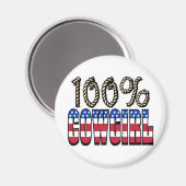 100%女性のカーボーイ マグネット (正面/裏面)