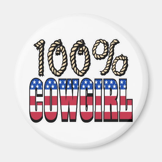 100%女性のカーボーイ マグネット (正面)