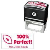 "100%完璧!" +教育者の名前ラバースタンプ セルフインキングスタンプ (インサイチュ)