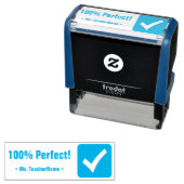"100%完璧!" +教育者の名前ラバースタンプ セルフインキングスタンプ (インサイチュ)