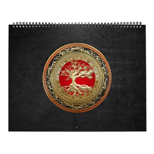 [100]宝のトローブ：生命のケルトの木[金ゴールド] カレンダー (カバー)