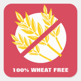 100%小麦フリー食品アレルギーCeliac警告シール スクエアシール