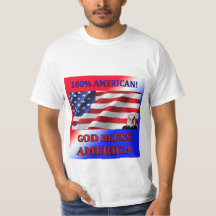 100%年のアメリカ神はアメリカの男性Tシャツを賛美します