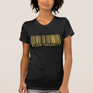 100%年のオーガニックなバーコード Tシャツ