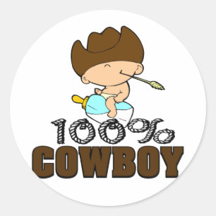 100%年のカウボーイ ラウンドシール