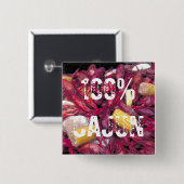 100%年のケージャンボタンのcrawfishの写真 缶バッジ (正面&裏面)