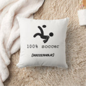 100%年のサッカーの枕16x16 クッション (ブランケット)
