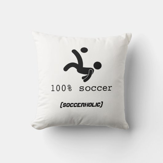 100%年のサッカーの枕16x16 クッション (正面)
