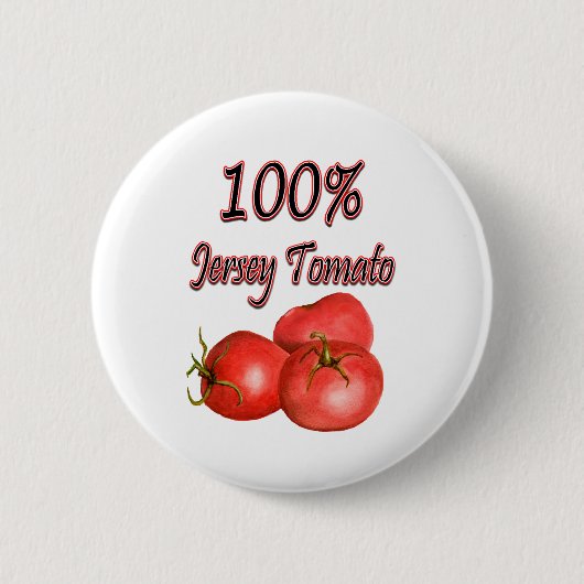 100%年のジャージーのトマト 缶バッジ (正面)