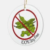 100%年の大豆は放します セラミックオーナメント (左)