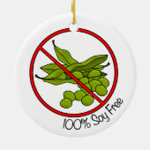 100%年の大豆は放します セラミックオーナメント (裏面)