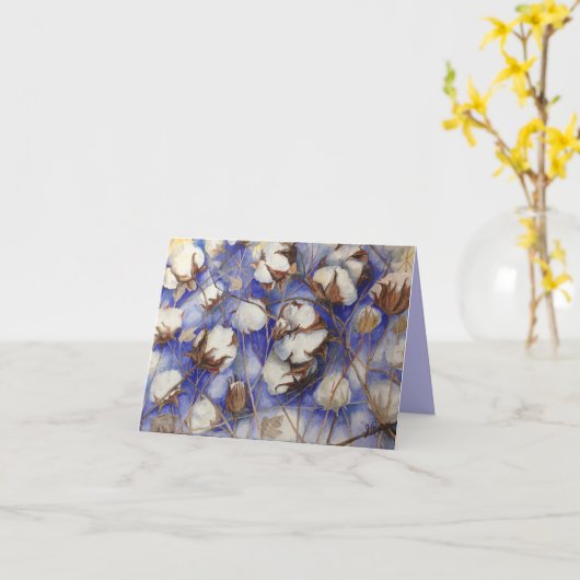 100%年の綿 カード (黄色い花)