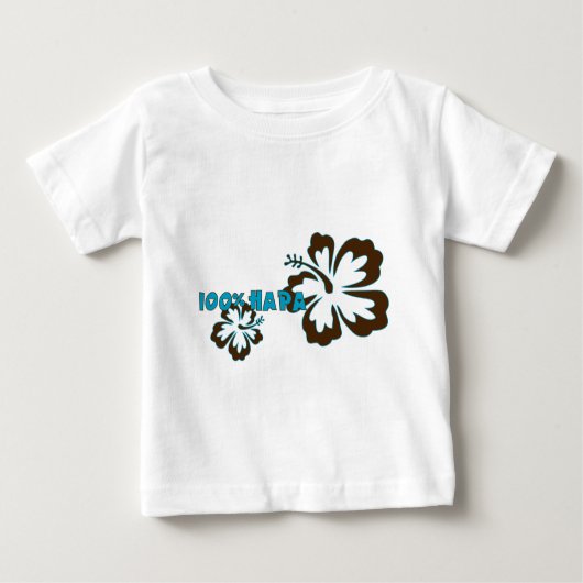 100%年のHapa (ハイビスカスと) ベビーTシャツ (正面)