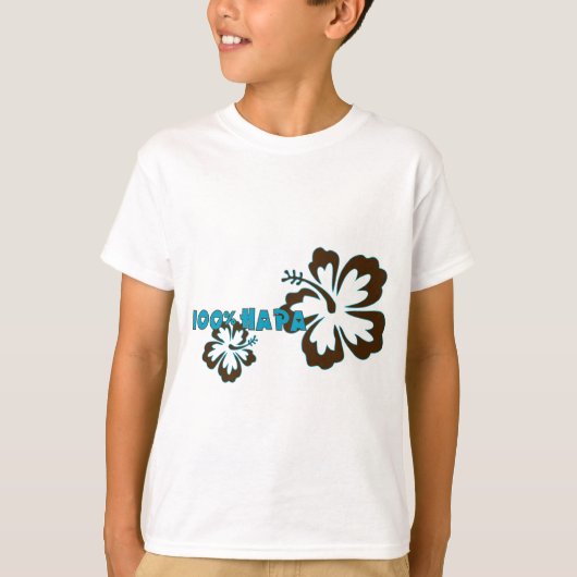 100%年のHapa (ハイビスカスと) Tシャツ (正面)