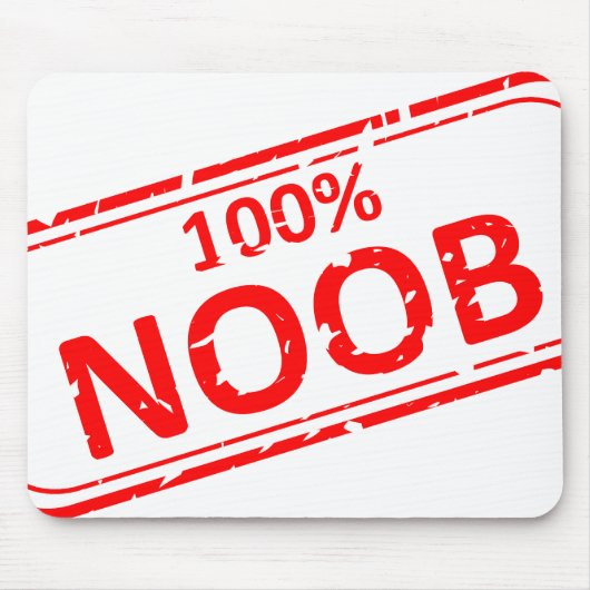 100%年のNoobのゴム印 マウスパッド (正面)