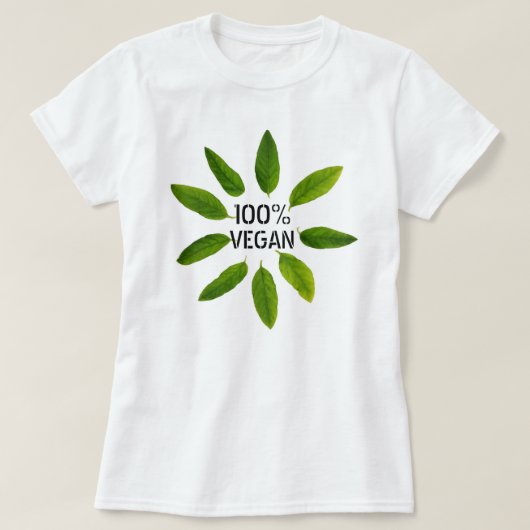 「100%年オーガニックな」のビーガンの女性の基本的なTシャツ Tシャツ (デザイン正面)
