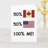 100%年私カナダ人かアメリカ人 カード (黄色い花)