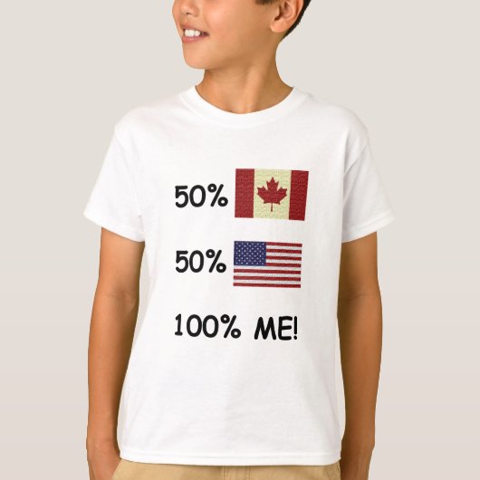 100%年私カナダ人かアメリカ人 Tシャツ (正面)