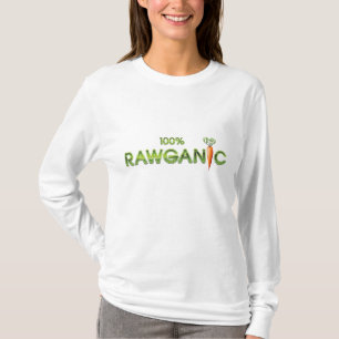 100%年Rawganicの未加工食糧-にんじん(女性)の Tシャツ