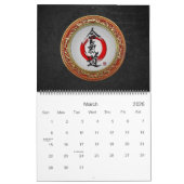 [100]日本のな書道-合気道 カレンダー (3月 2026)