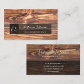 100%木面オーガニックグレー長方形モノグラム 名刺 (正面/裏面)