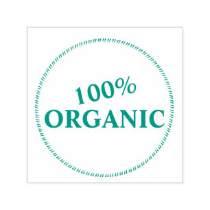 100%枠オーガニック付き円 ロゴ(緑) セルフインキングスタンプ